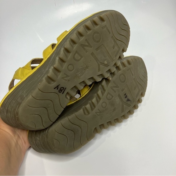 Fly London Yito wedge lace up sandals yellow leather size 40 - Picture 10 of 10
